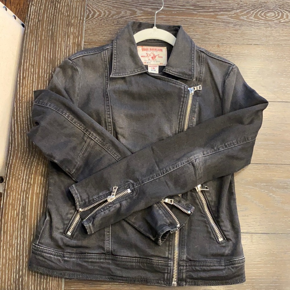 NWOT True Religion Women's Denim Moto Jacket